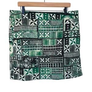 Ripskirt NWT Green Tiki Polynesian Retro Print Wrap Skirt / Coverup size XL